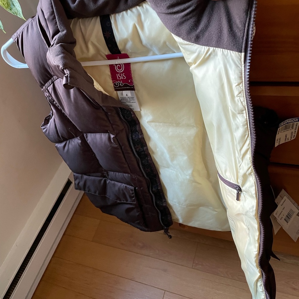 Brown zip up vest